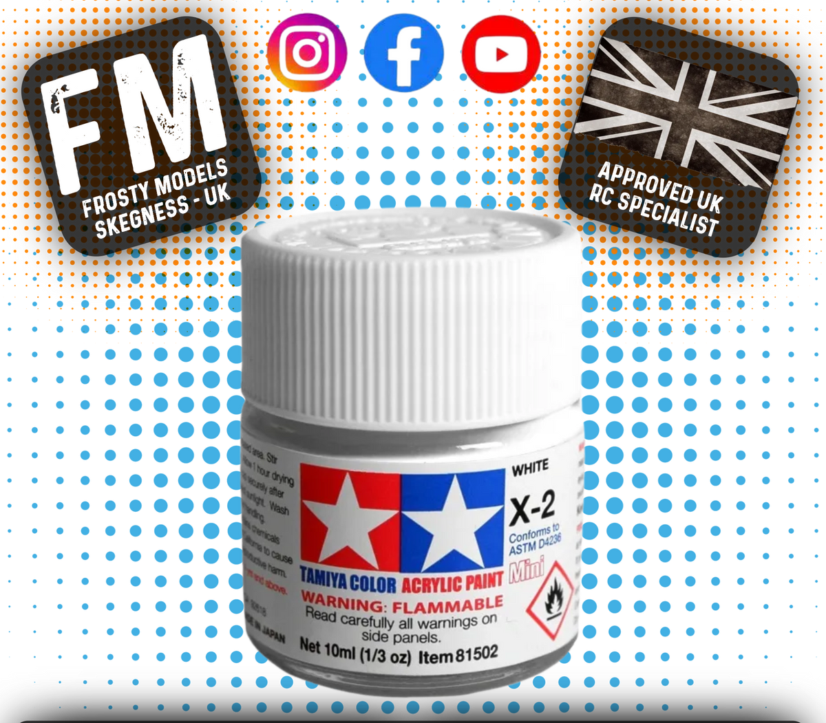 TAMIYA - X ACRYLIC GLOSS HAND/AIRBRUSH PAINT (10ML) X1 TO X34 ALL COLOURS LISTING