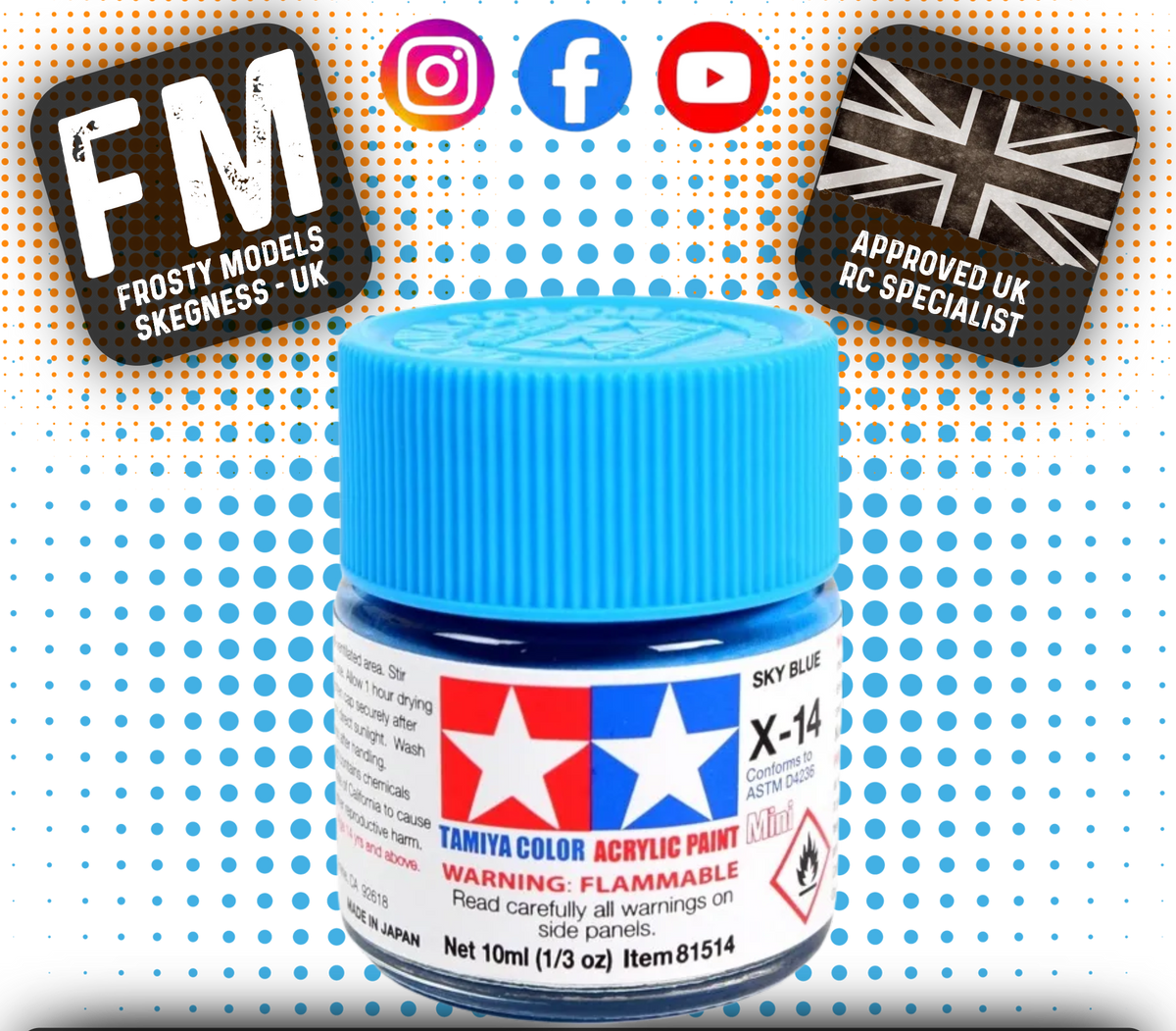 TAMIYA - X ACRYLIC GLOSS HAND/AIRBRUSH PAINT (10ML) X1 TO X34 ALL COLOURS LISTING