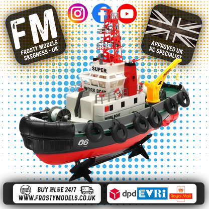 Henglong - Harbour Tug Radio Controlled Li-on & 2.4ghz RTR (600mm) - HLG3810 (with working water cannon)
