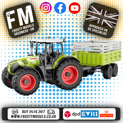 CLAAS ARION 660 - RC Tractor with trailer 1:24 - E685-003 - Licenced Product (Working Lights)