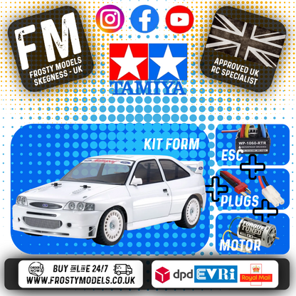 TAMIYA - 58691 FORD ESCORT 1998 - RC 1/10 KIT 1/10 4WD (TT02 / INC'S ESC & MOTOR)
