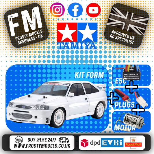 TAMIYA - 58691 FORD ESCORT 1998 - RC 1/10 KIT 1/10 4WD (TT02 / INC'S ESC & MOTOR)