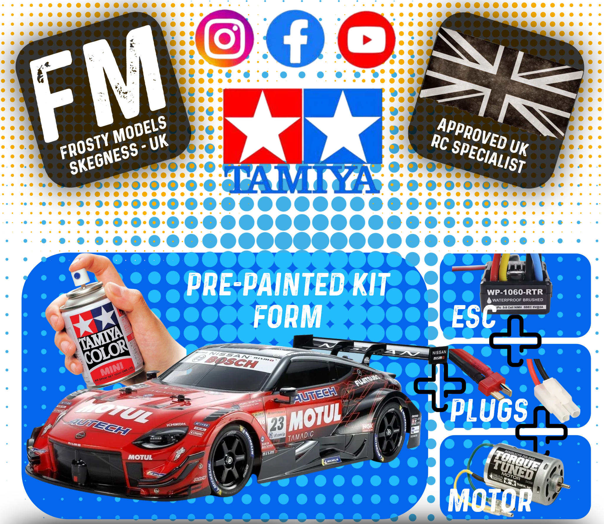 TAMIYA 47503 - Motul Autech Z PAINTED- 1/10 RC (TT02 kit) 4WD CAR (INC's ESC & MOTOR)