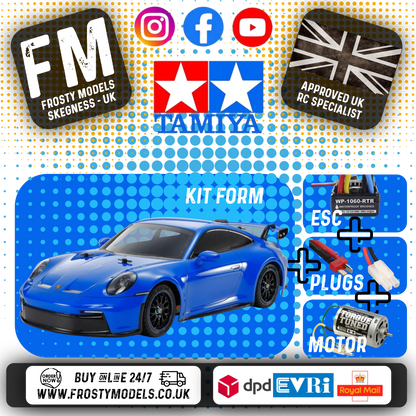 TAMIYA 58712 - Porsche 911 GT3 992 (TT02) 1/10 4WD CAR KIT (INC's ESC & MOTOR)