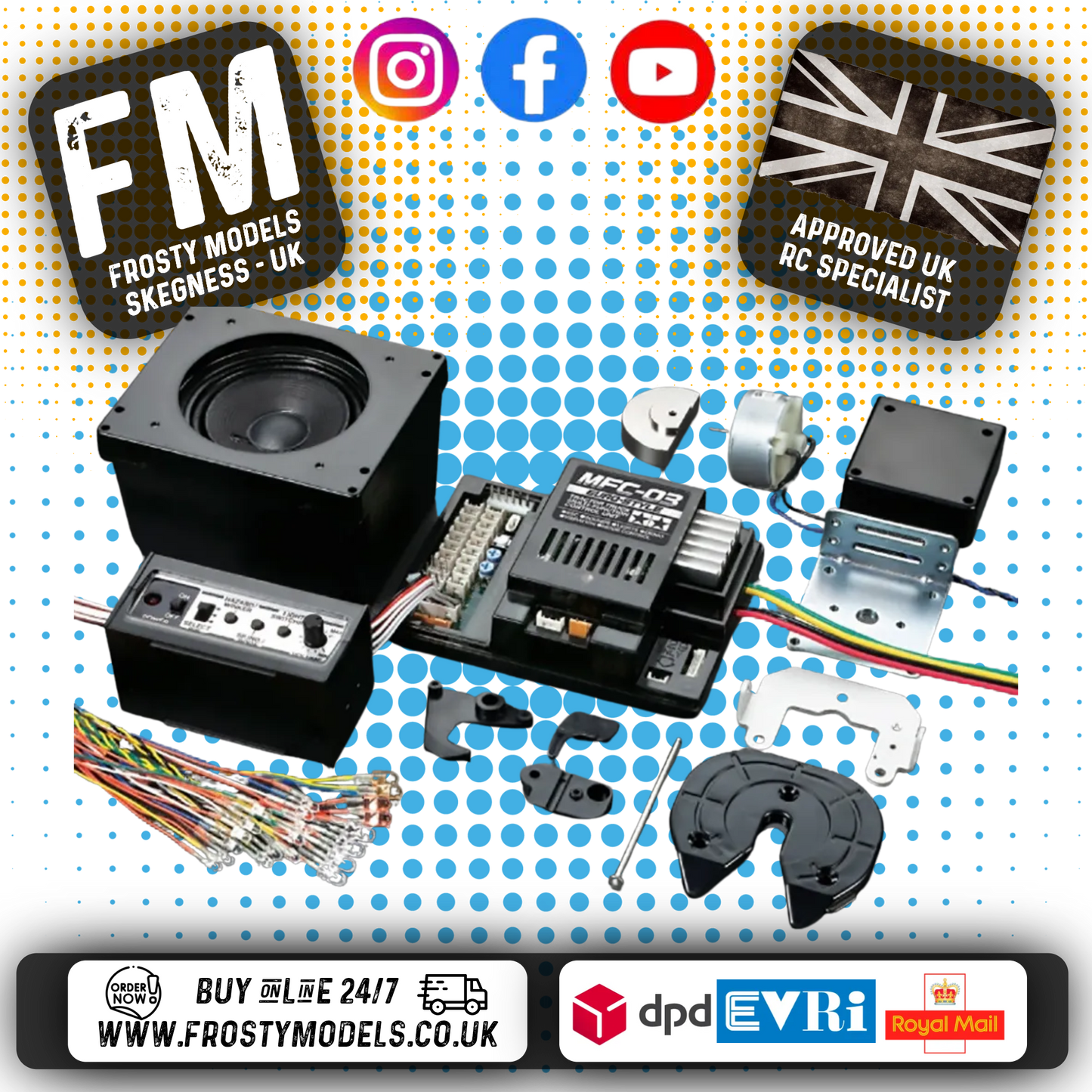 TAMIYA - 56523 RC MULTI FUNCTION CONTROL UNIT (MFU) - FOR 1/14 TRACTOR TRUCKS (LIGHTS/SOUNDS/VIBRATIONS & ESC +)
