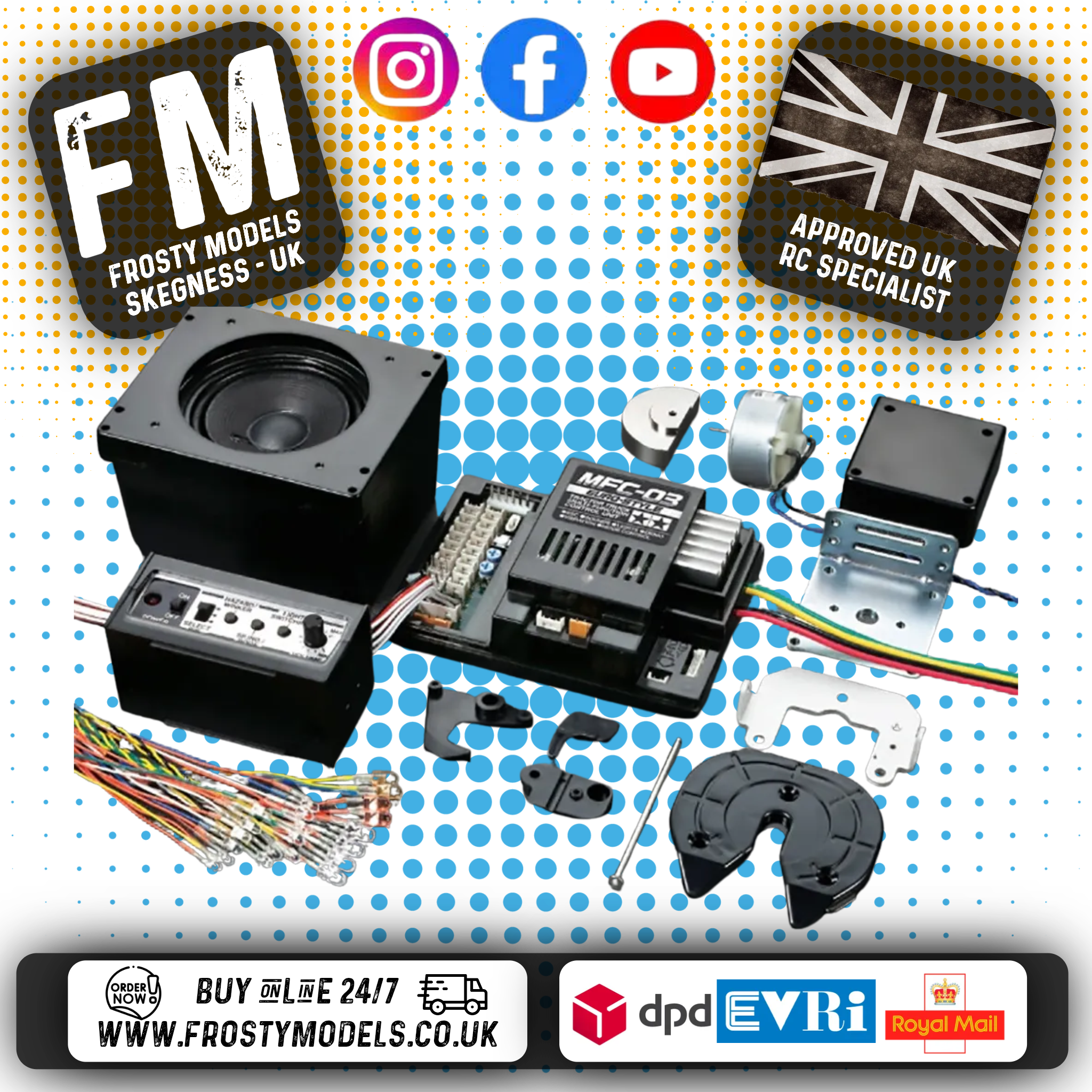 TAMIYA - 56523 RC MULTI FUNCTION CONTROL UNIT (MFU) - FOR 1/14 TRACTOR TRUCKS (LIGHTS/SOUNDS/VIBRATIONS & ESC +)