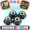 FASTRAX M4 1/10 WHEEL NUTS - BLACK FLANGED LOCKNUTS (4PC) FTM4BKF