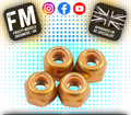 FASTRAX M3 1/12 WHEEL / SUSPENSION NUTS - GOLD LOCKNUTS 4PCS - FASTM3G