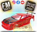 FTX - BANZAI PRE-PAINTED 1/10 CAR BODY SHELL W/DECALS & WING - RED - FTX6596
