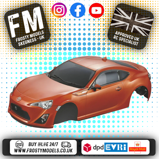 KILLERBODY - 1/10 TOYOTA 86 CAR BODY- 190MM PRE-PAINTED W/LIGHT BUCKETS - MET ORANGE - KB48567