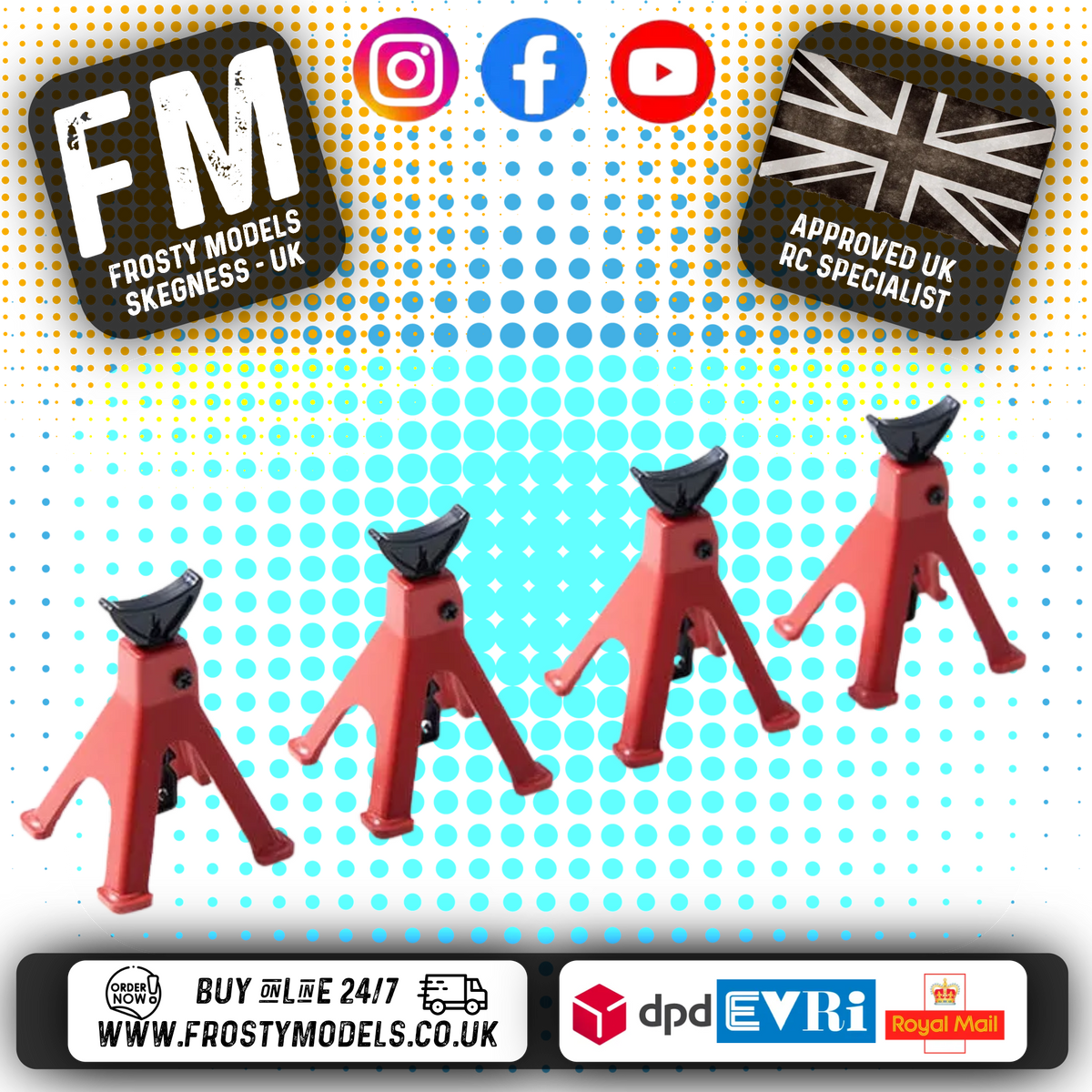 FMS - 1:18 CRAWLER / SIMULATION RC CAR/TRUCK LIFTING JACK (4PCS) - FMS-C3382