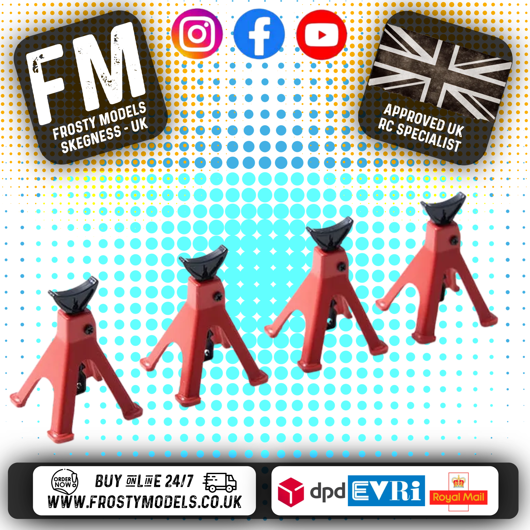 FMS - 1:18 CRAWLER / SIMULATION RC CAR/TRUCK LIFTING JACK (4PCS) - FMS-C3382
