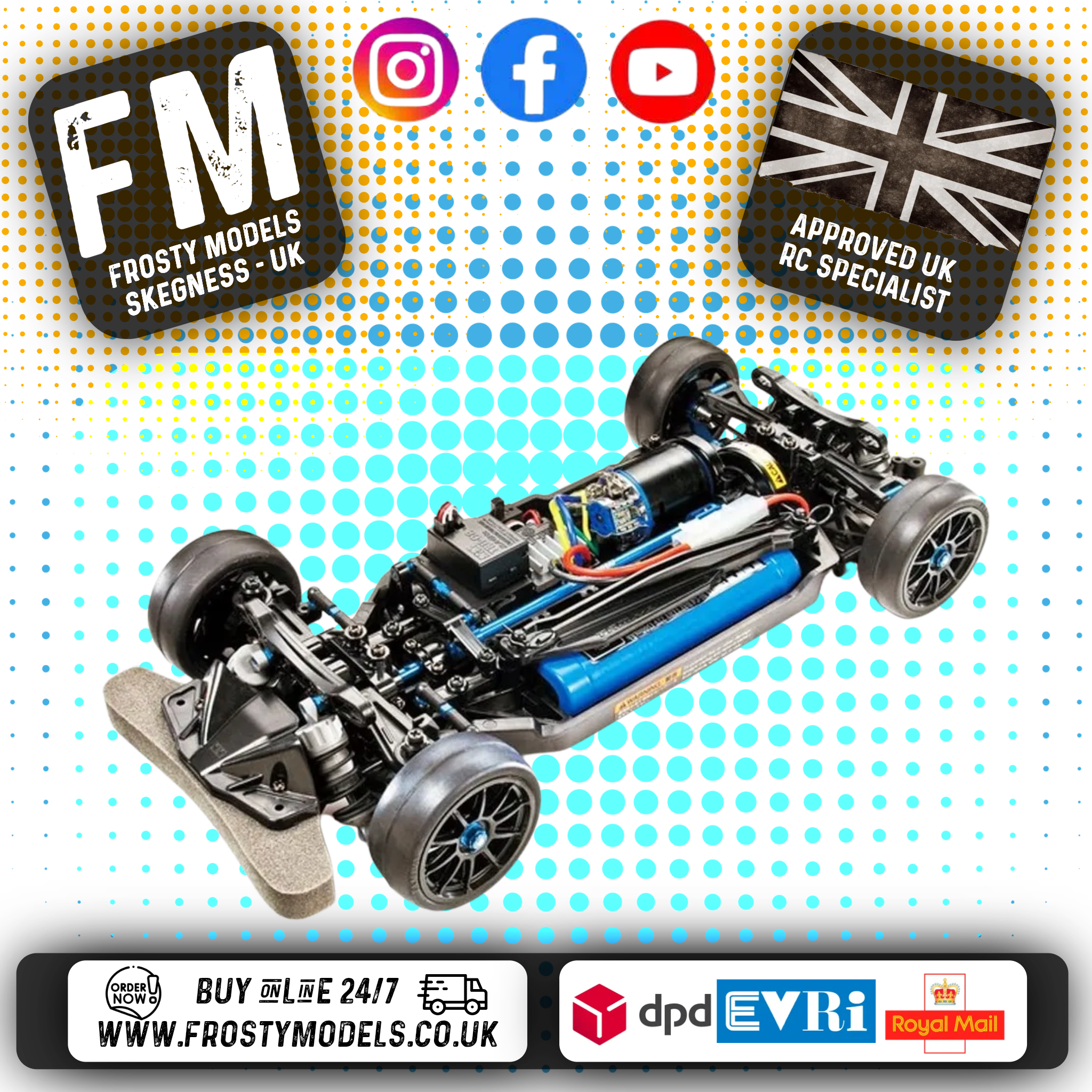 FASTRAX - TAMIYA TT02 ALUMINIUM MAIN DRIVESHAFT PROP SHAFT - FTTA007B