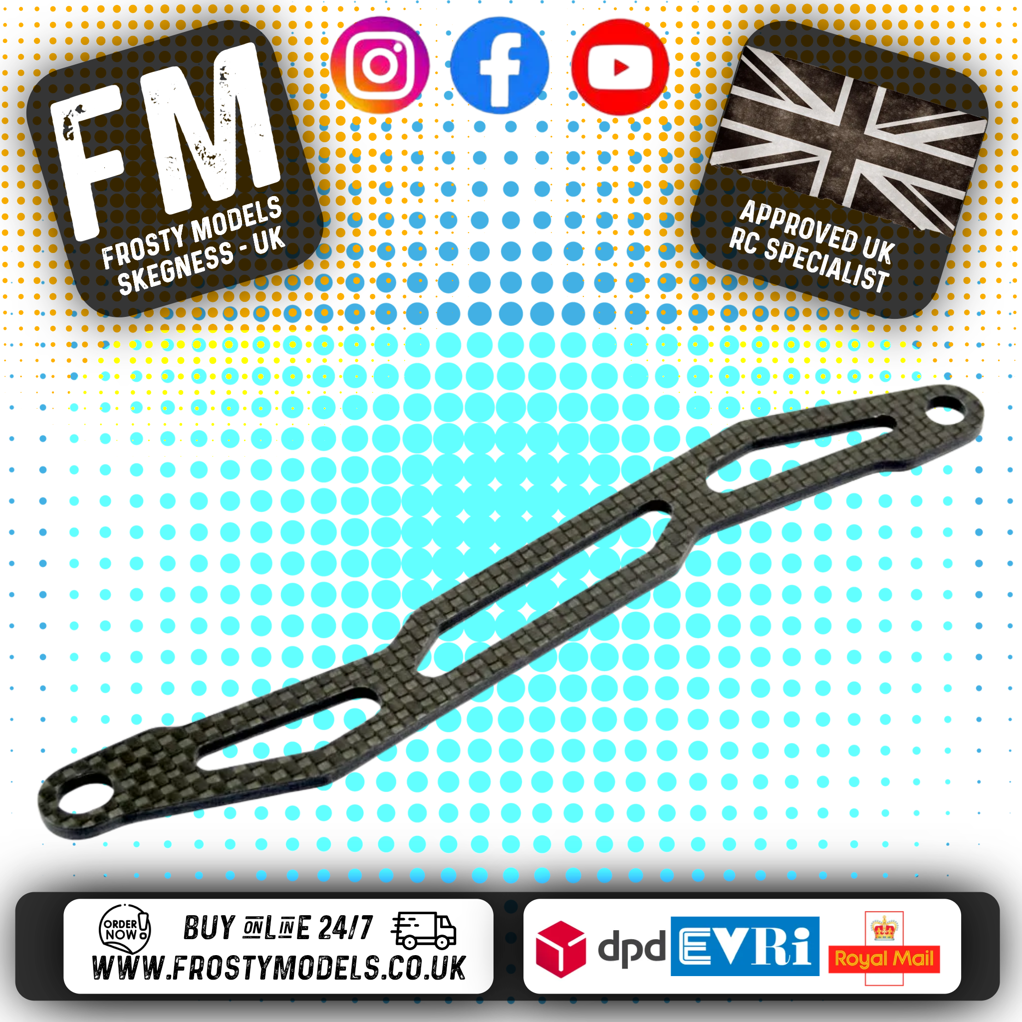 FASTRAX - TAMIYA TT02 GRAPHITE BATTERY STRAP - FTTA017