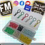 RC OVERHAUL - 180pcs RC Body Clips 1/10th (30pcs x 6 mixed colours) G-RCO-UN006COL