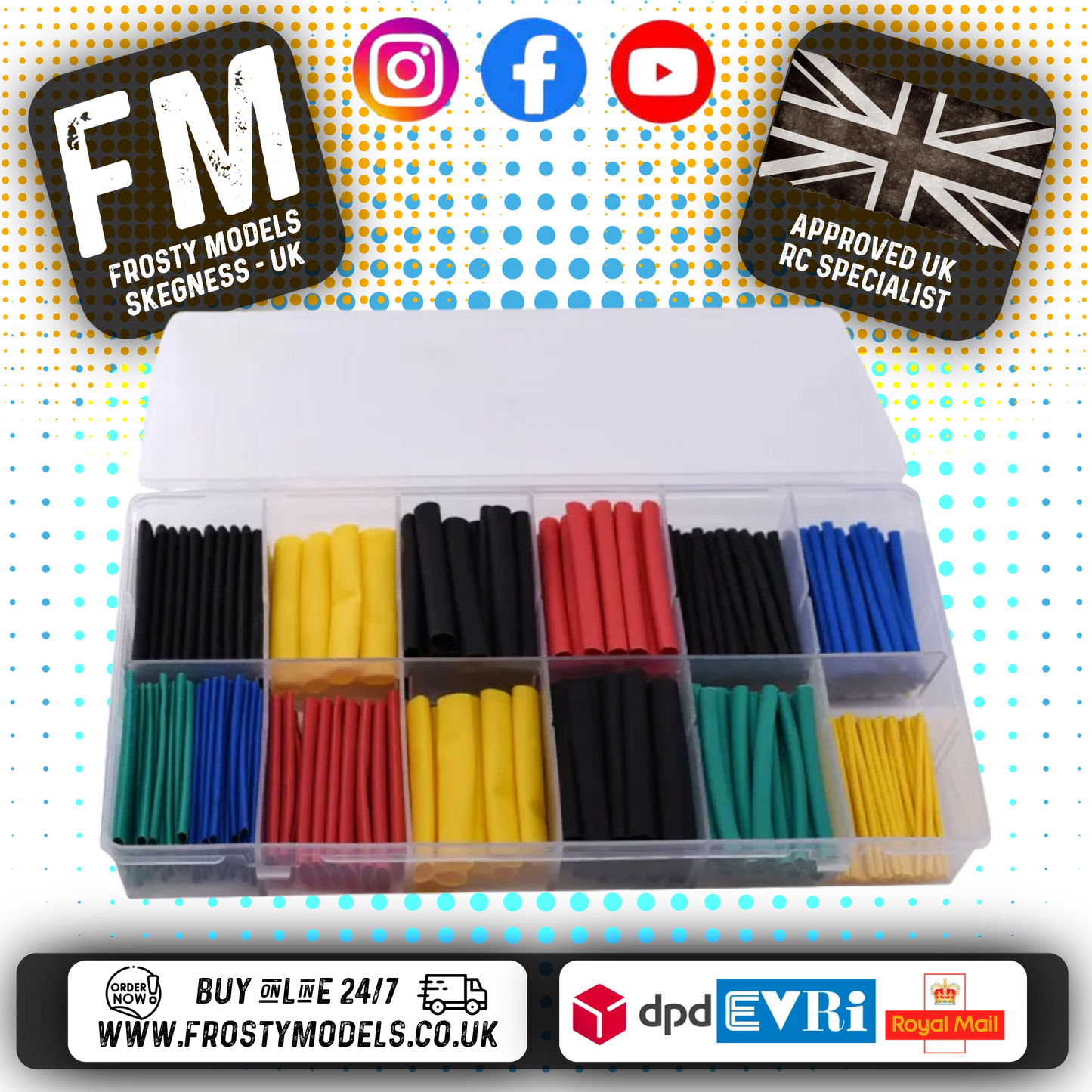 RC OVERHAUL - RC Heat Shrink Tube Pack 1/2/3/4/5/6/8/10mm (includes case) O-RCO-HSPACK