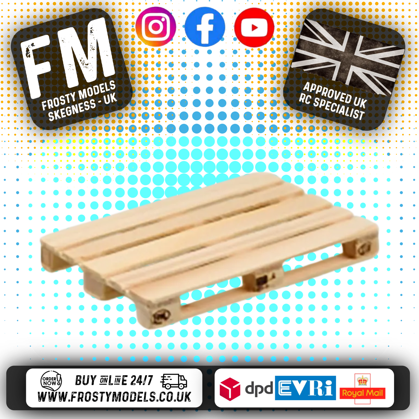 CARSON - 1/14 Tractor Truck Trailer Accessories - Wooden EPAL Euro-Pallet (1pc) - C907608
