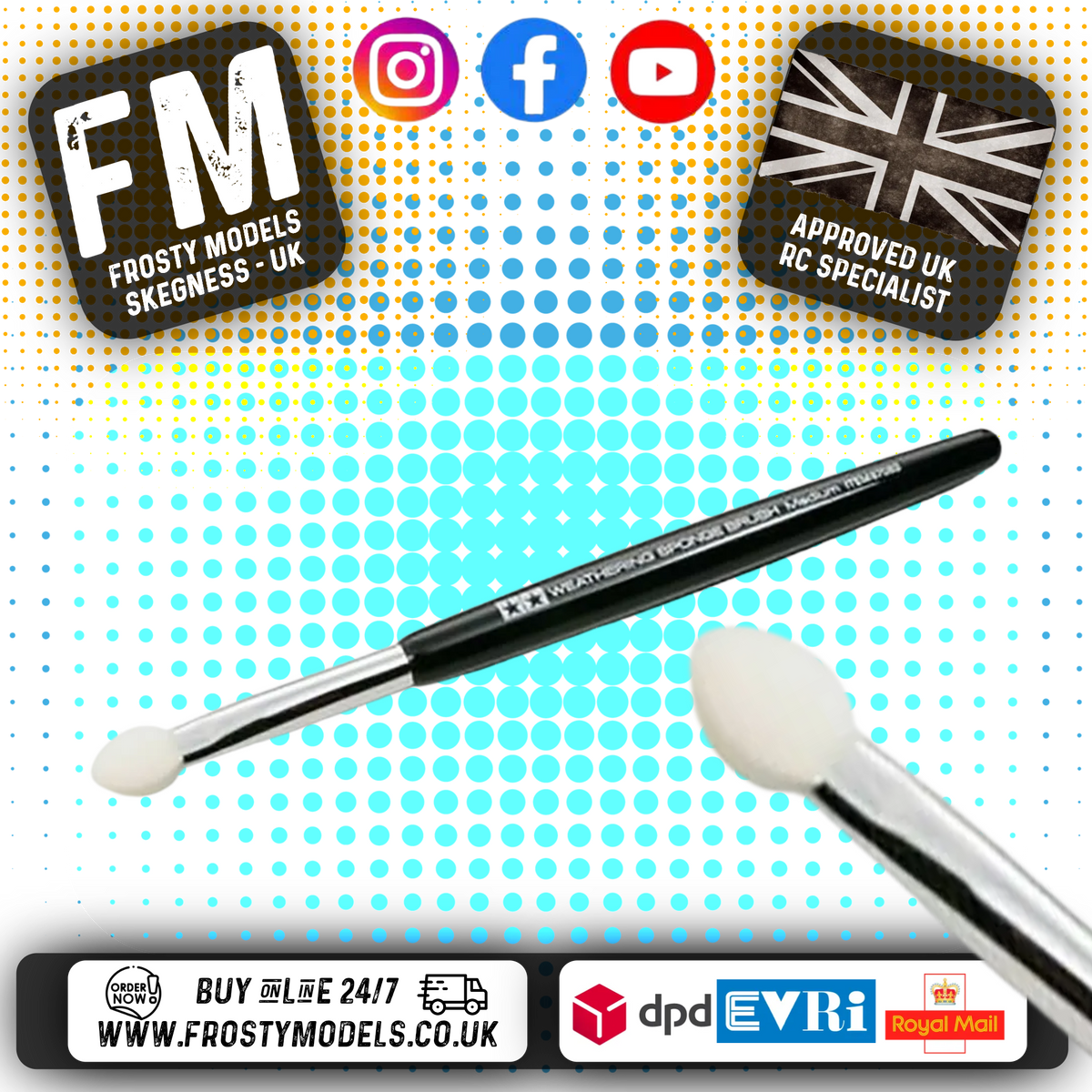 TAMIYA - MEDIUM RC MODEL WEATHERING SPONGE BRUSH - 87083