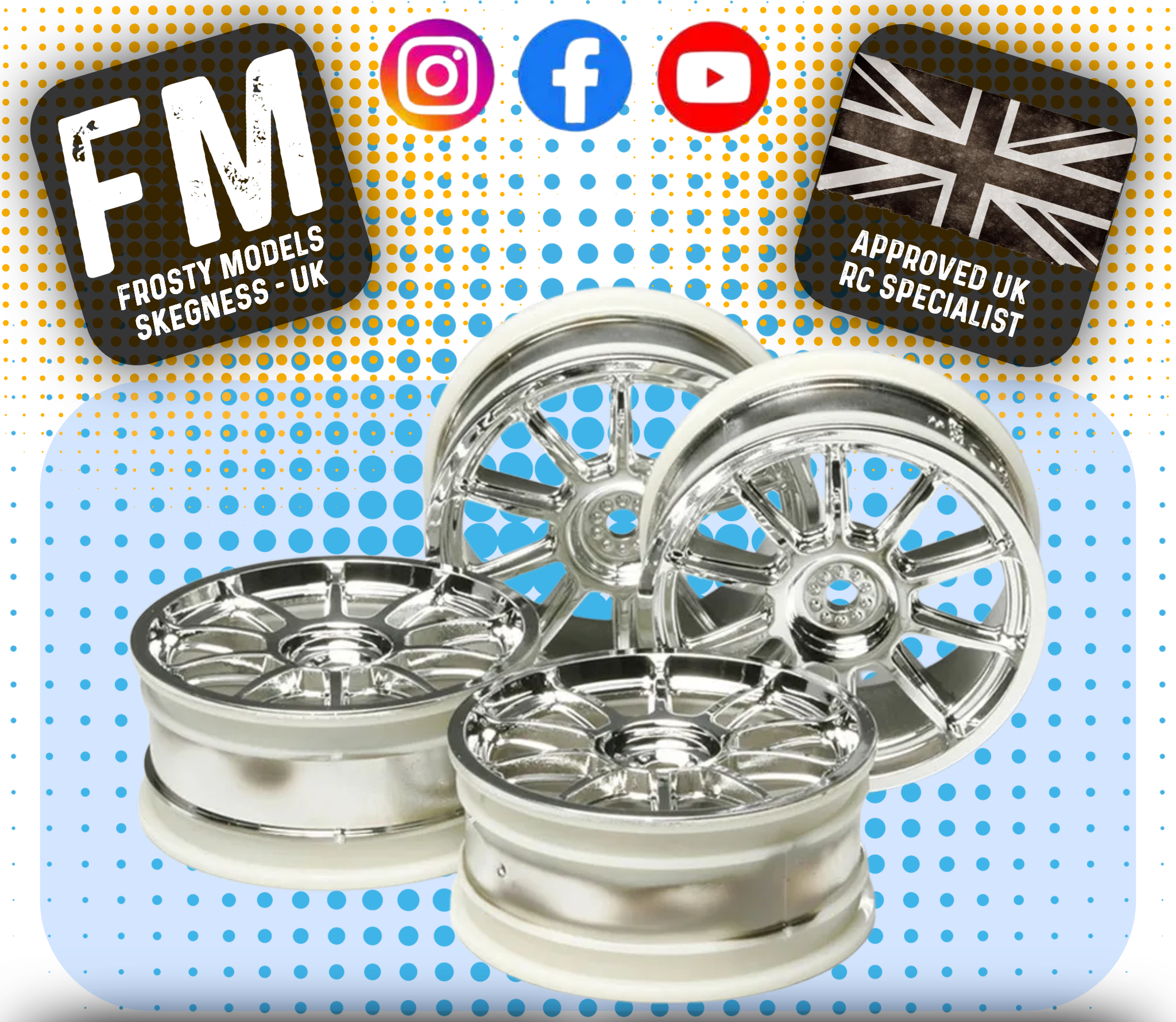 TAMIYA - 53860 1/10 TOURING CAR/RALLY WHEELS - CHROME (4PCS / 0-OFFSET)