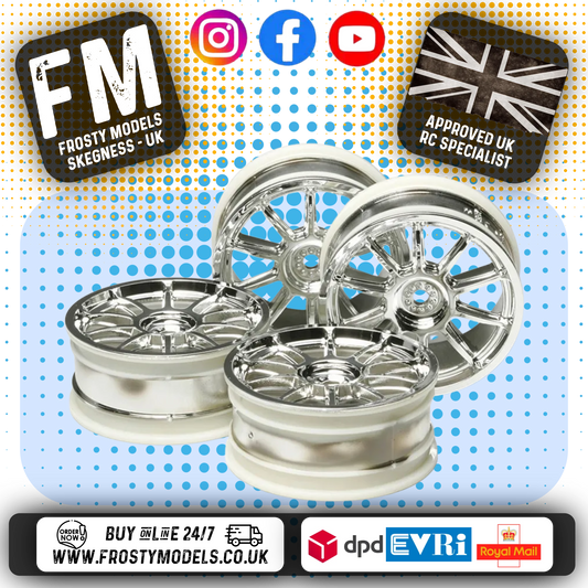 TAMIYA - 53860 1/10 TOURING CAR/RALLY WHEELS - CHROME (4PCS / 0-OFFSET)