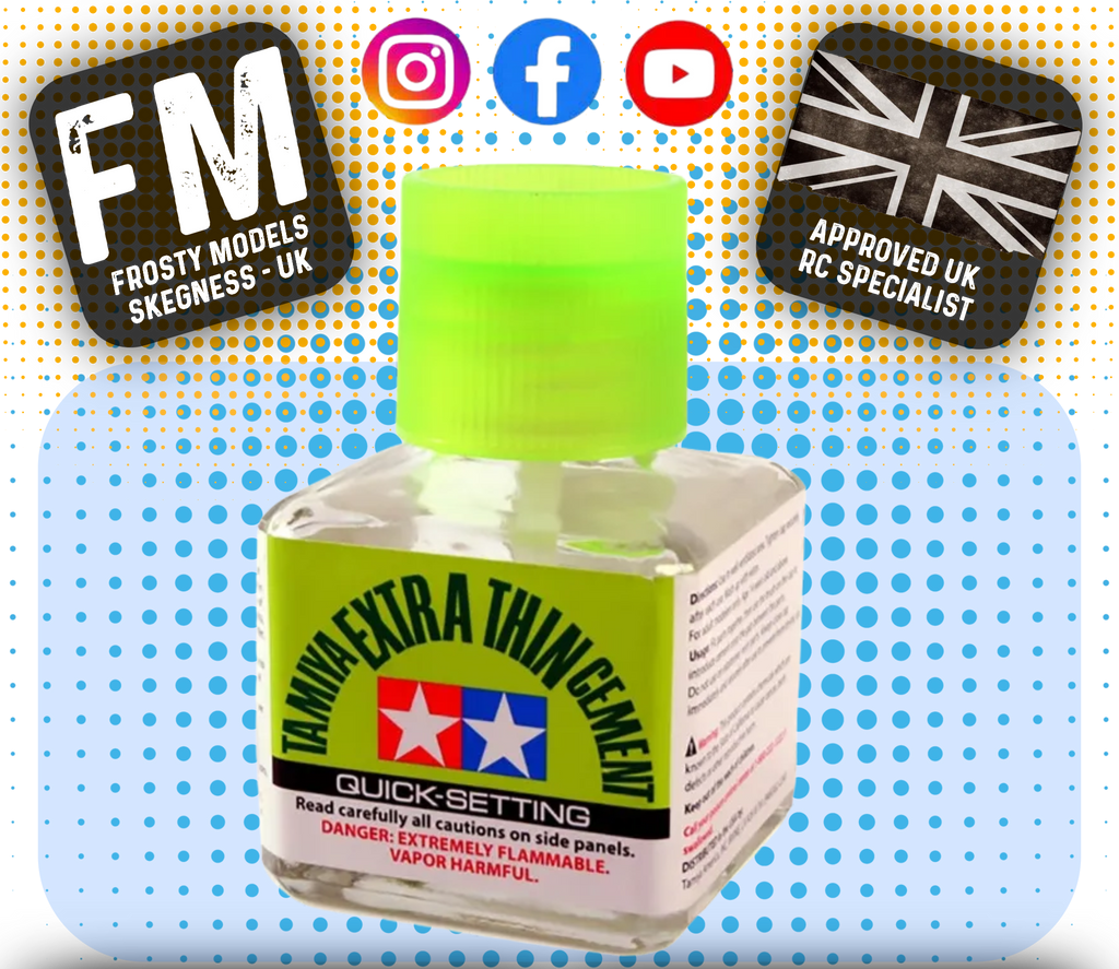 TAMIYA - 87182 EXTRA-THIN CEMENT 40ML (QUICK SETTING) - MODEL KIT GLUE - 40ML WITH BRUSH CAP