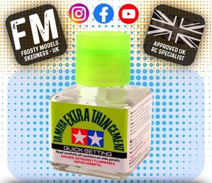 TAMIYA - 87182 EXTRA-THIN CEMENT 40ML (QUICK SETTING) - MODEL KIT GLUE - 40ML WITH BRUSH CAP