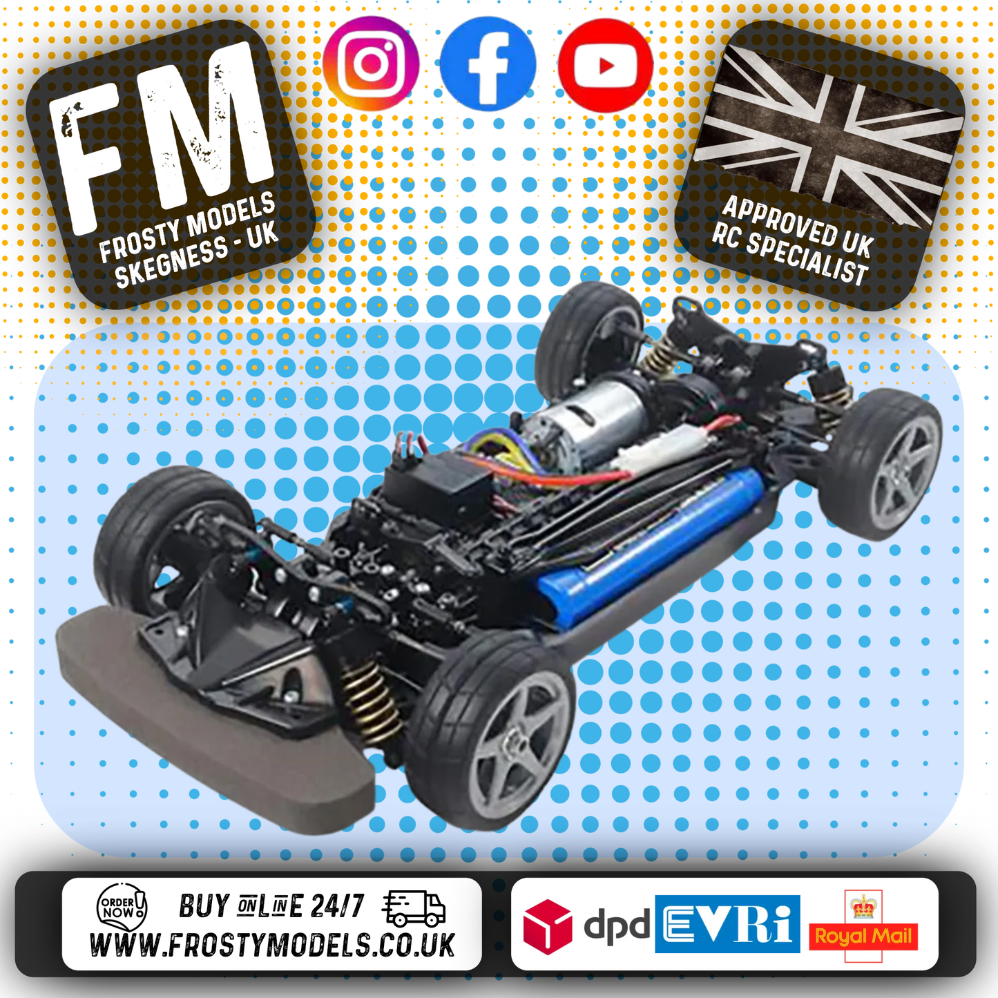 TAMIYA -  58600 TT02 TYPE S CHASSIS KIT (PRO 1/10 4WD RC CAR TT02S) - (MOTOR INCLUDED - NO OTHER ELECTRICS)