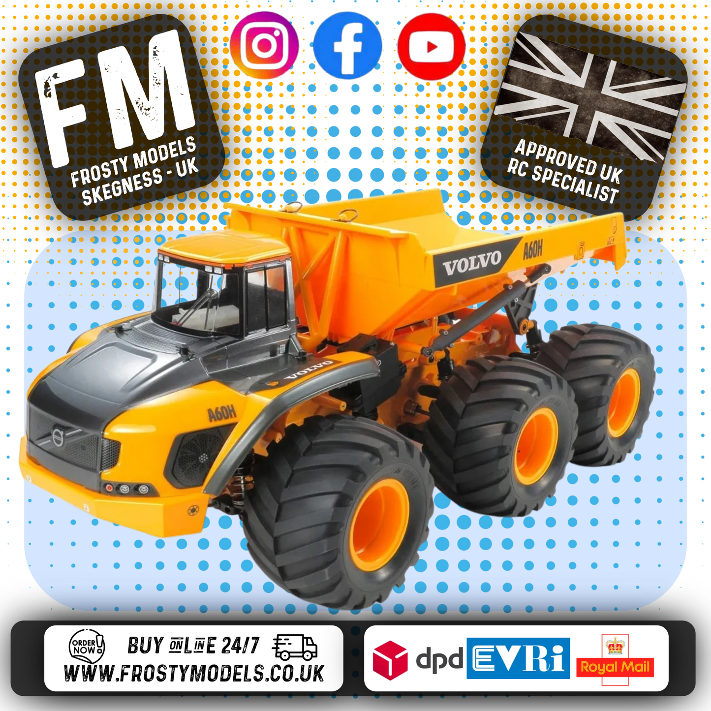 TAMIYA 58676 - (Back Ordered) RC 1/24 VOLVO A60H HAULER - (G6-01 Chassis Kit) - 486mm long! (Motor & ESC included)