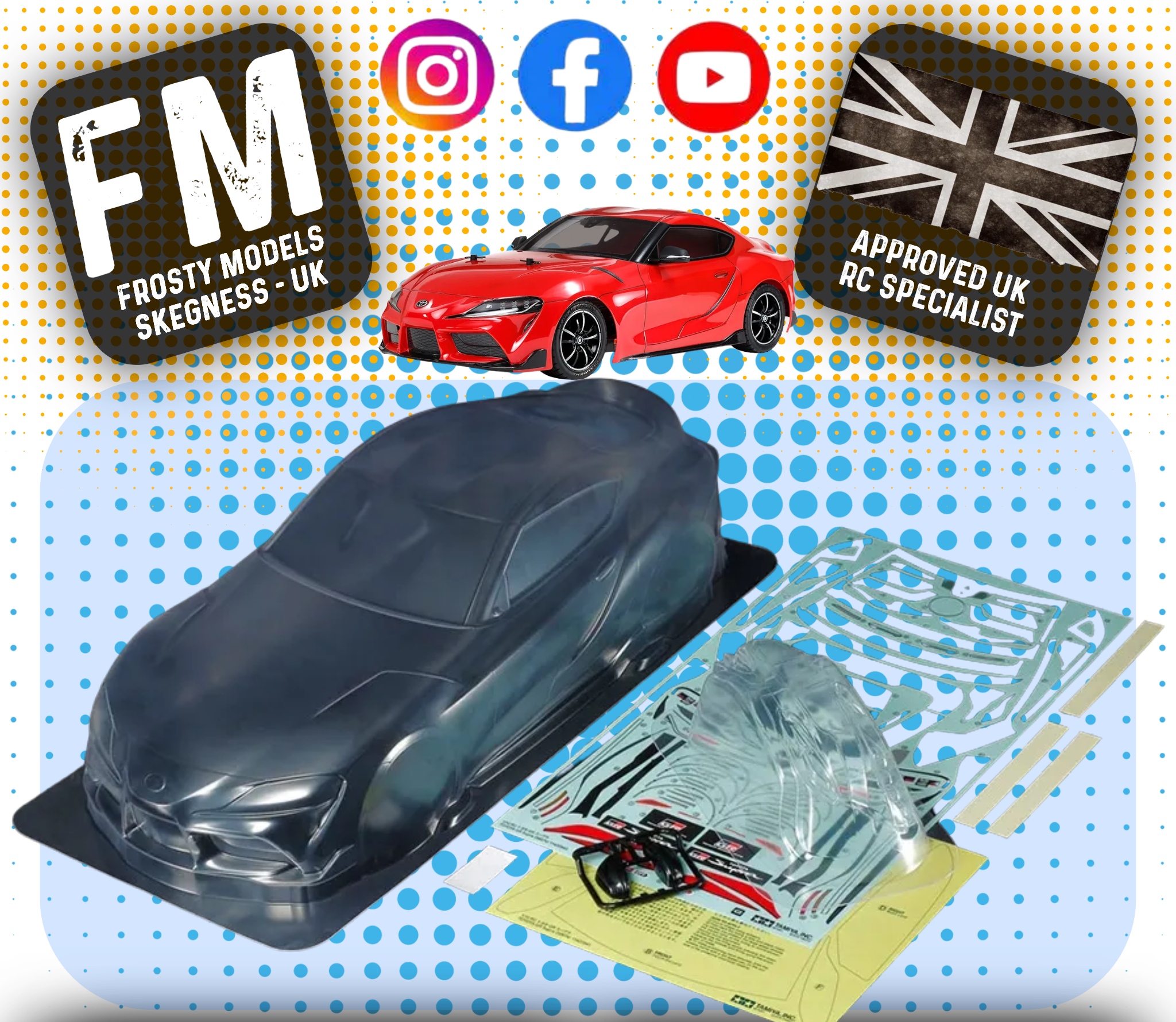TAMIYA - 51622 1/10 RC TOYOTA GR Supra Body Shell 190MM Wide / Standard 257mm Wheelbase