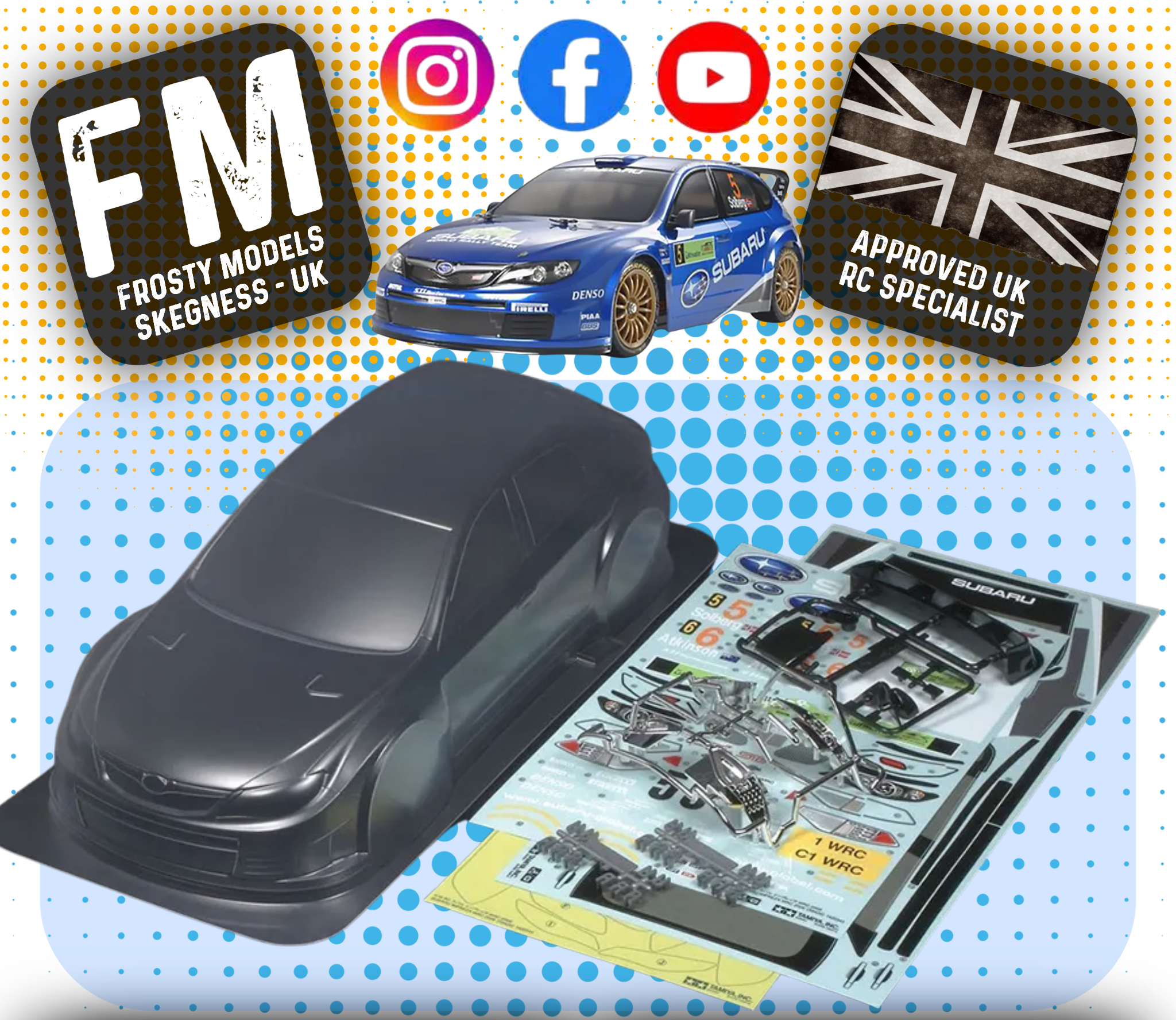 TAMIYA - 51364 1/10 RC SUBARU IMPREZA WRC 2008 Body Shell 190MM Wide / Standard 257mm Wheelbase