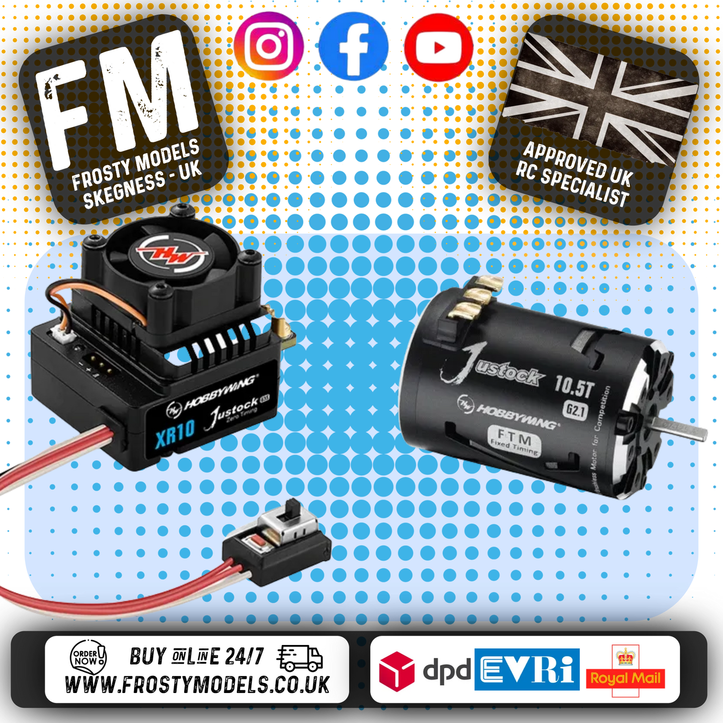 HOBBYWING - HOBBYWING JUSTOCK COMBO JS4 G3S ESC + G2.1 17.5T MOTOR - BRCA 2025 - HW38020372