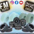 TAMIYA TT01E EURO TRUCK - Carpet Racing Bundle Wheels, Inserts & Tyres (TUBBY PRO SPEC - Black Truck Wheels)