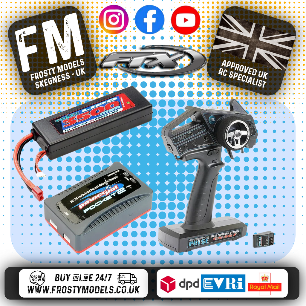 FTX - RAMRAIDER RC 1/10 BRUSHLESS + 3S LIPO Ready To Run MONSTER TRUCK RTR - GREEN/BLUE - FTX5497GB (working lights)
