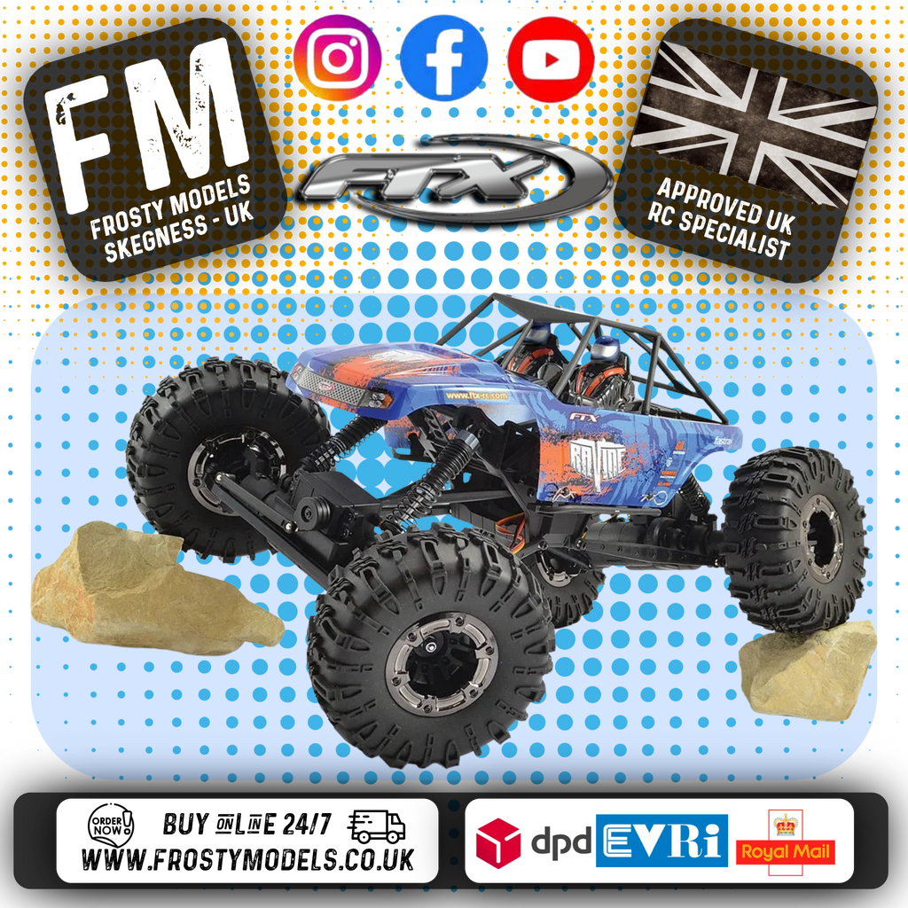FTX - RAVINE 1:10 RC RTR (Twin Motor & Twin Servos) 4WS ROCK BUGGY CRAWLER - 2S Li-on, Charger & Radio Included - FTX5574