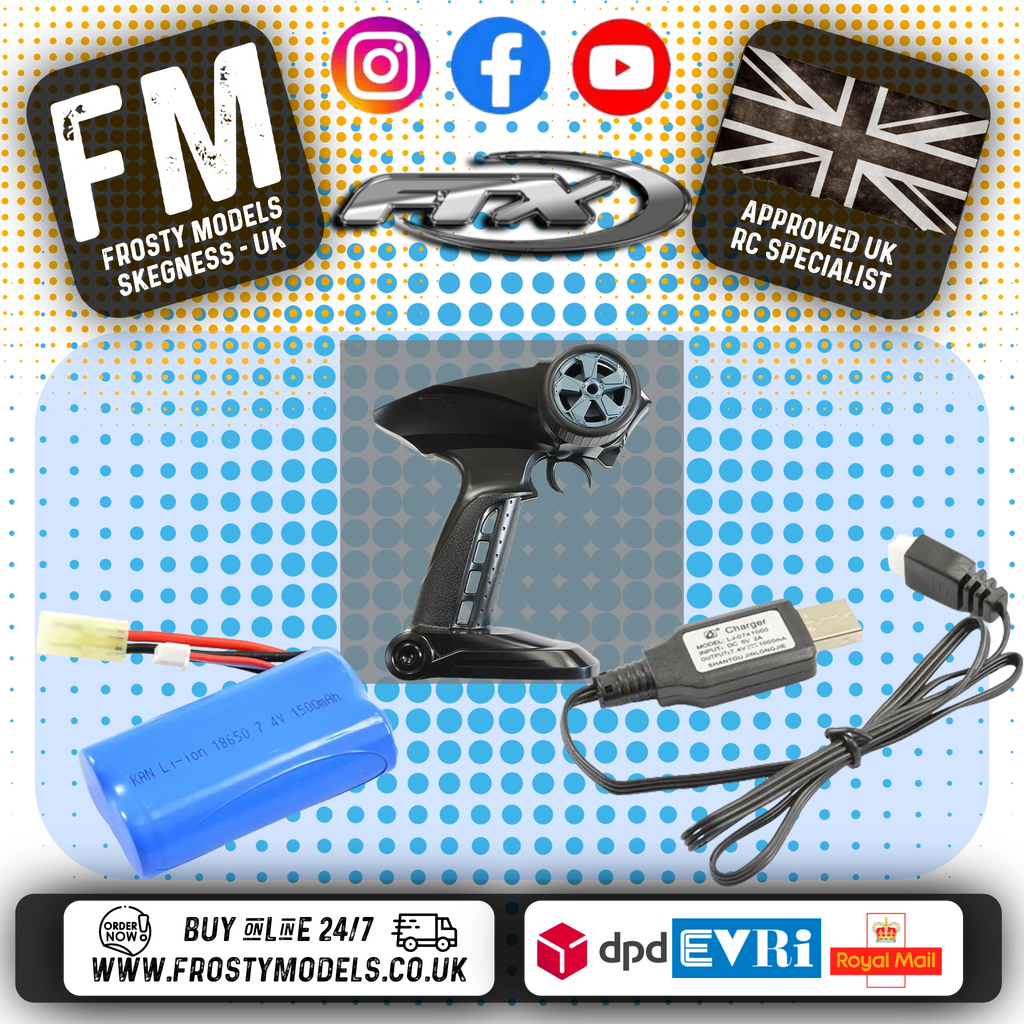 FTX - RAVINE 1:10 RC RTR (Twin Motor & Twin Servos) 4WS ROCK BUGGY CRAWLER - 2S Li-on, Charger & Radio Included - FTX5574