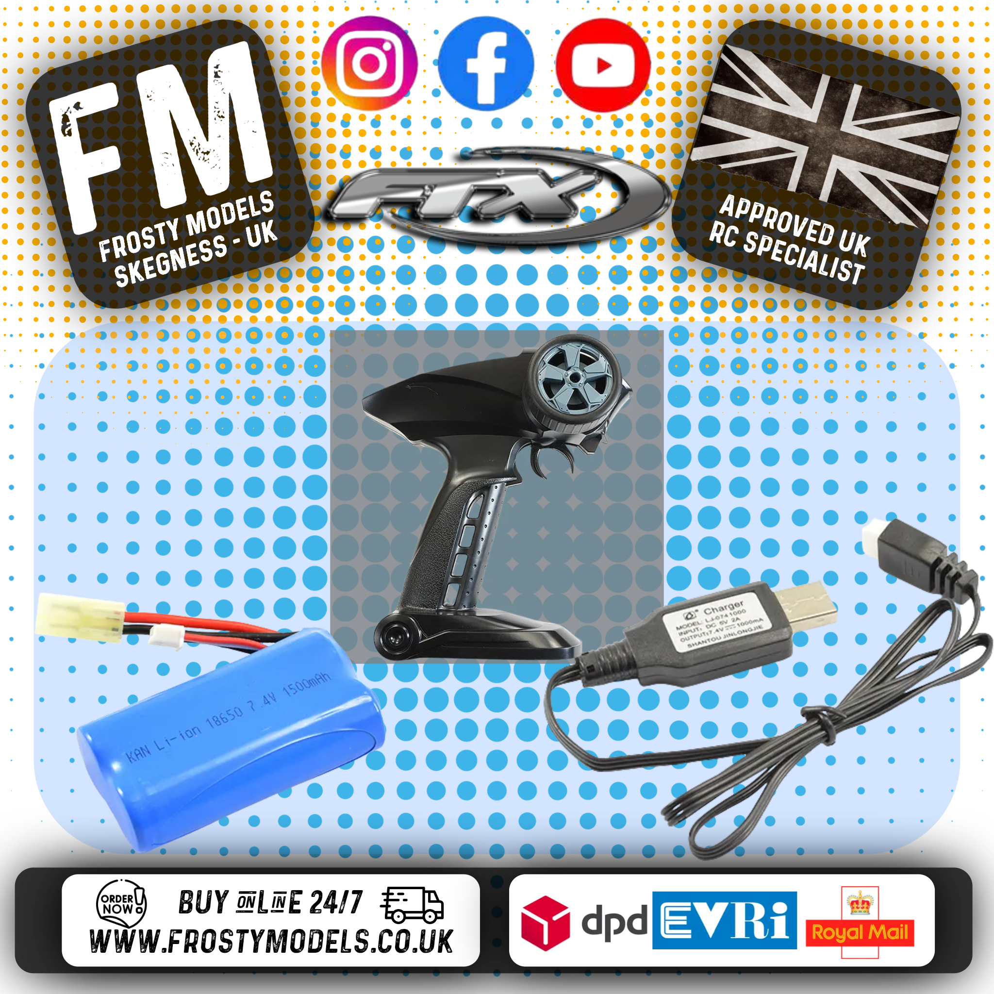 FTX - RAVINE 1:10 RC RTR (Twin Motor & Twin Servos) 4WS ROCK BUGGY CRAWLER - 2S Li-on, Charger & Radio Included - FTX5574