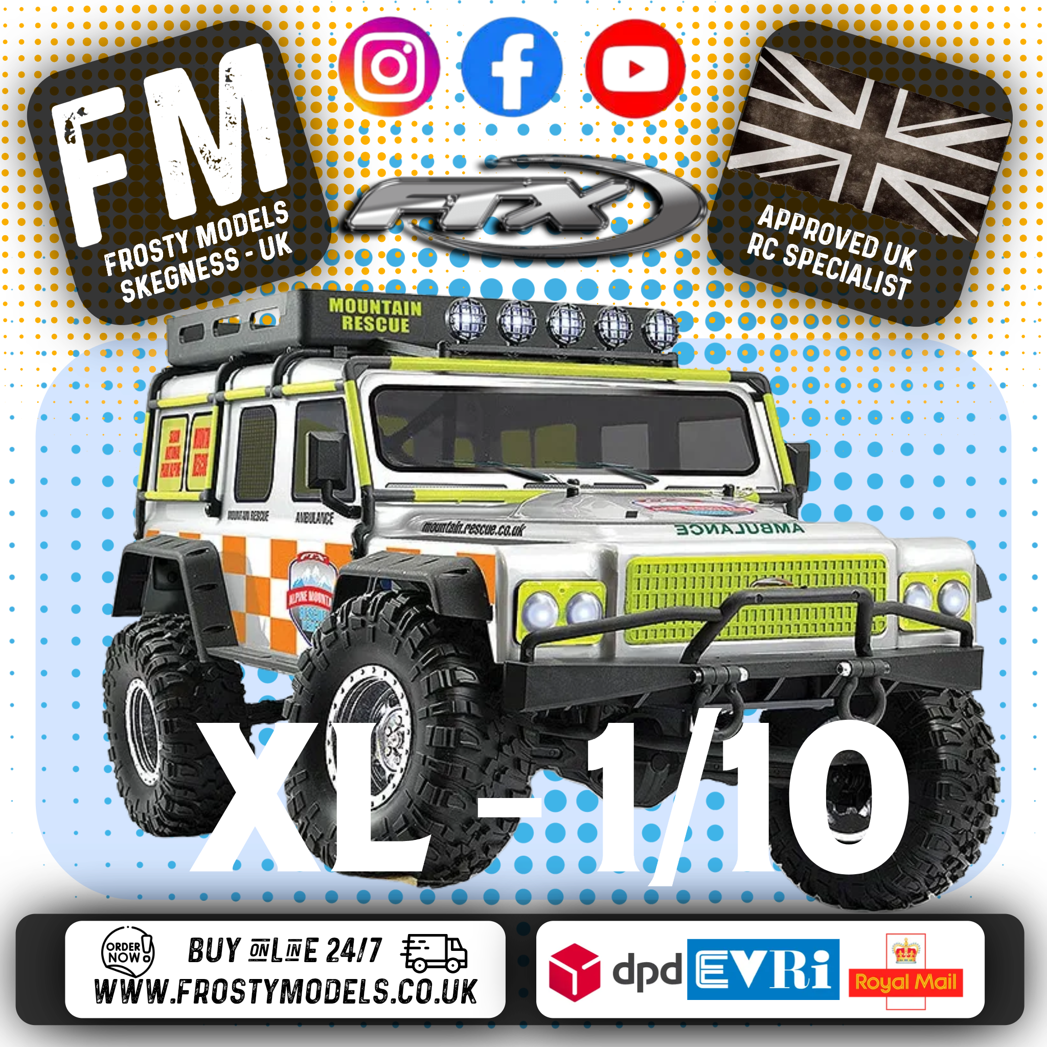 FTX - KANYON 4X4 MOUNTAIN RESCUE 2-SPEED RC RTR 1:10 XL ROCK CRAWLER - FTX5563R (working winch & lights)