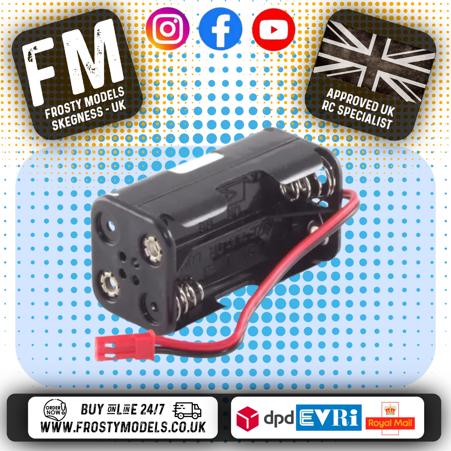 ETRONIX - RX / TX - Receiver / Transmitter BATTERY CASE W/BEC PLUG (Fits 4x AA's) ET0255