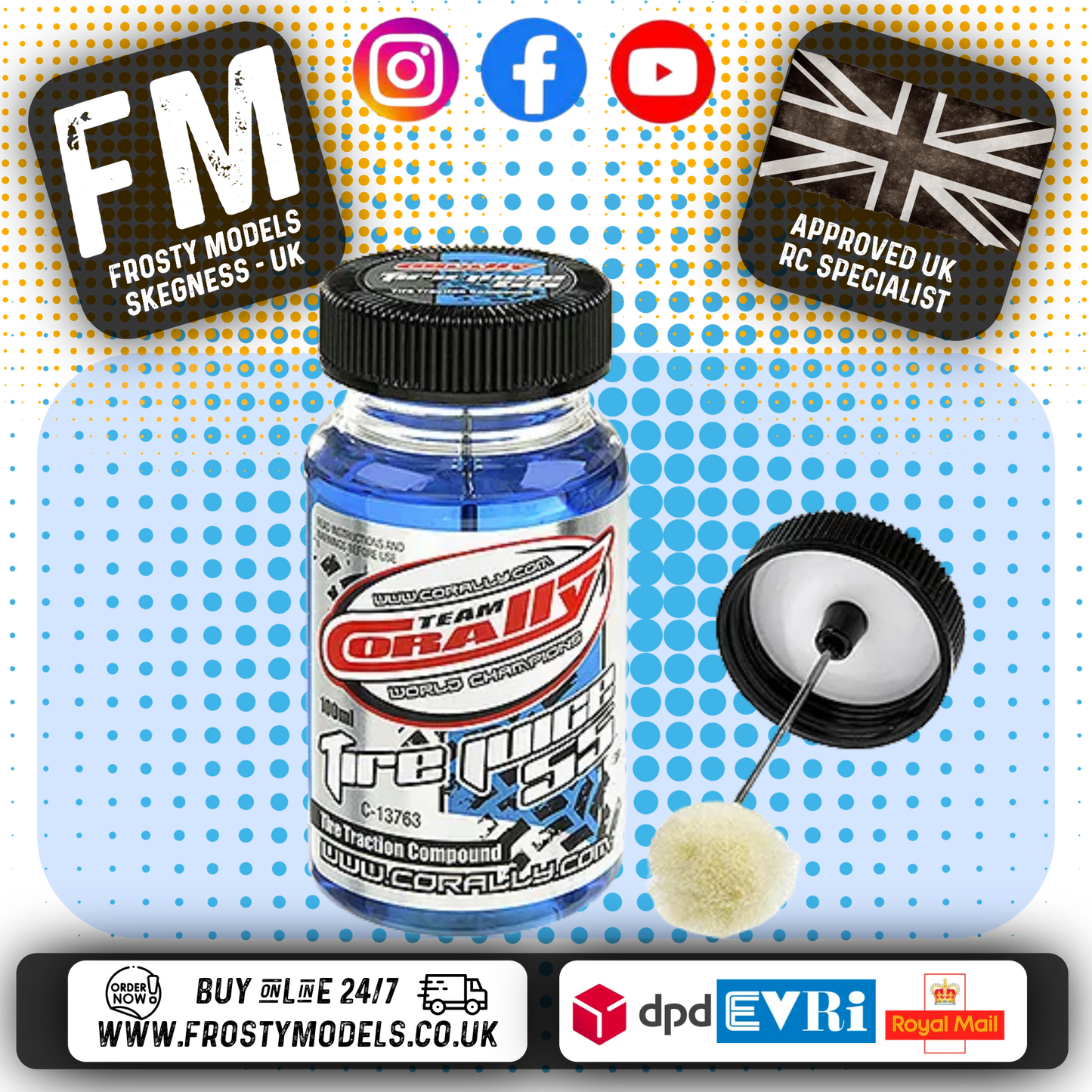 CORALLY - RC TIRE/TYRE JUICE 55 BLUE CARPET / FOAM ADDITIVE - C-13763