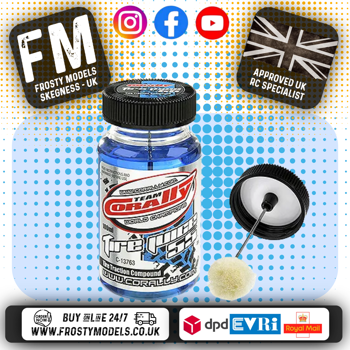 CORALLY - RC TIRE/TYRE JUICE 55 BLUE CARPET / FOAM ADDITIVE - C-13763