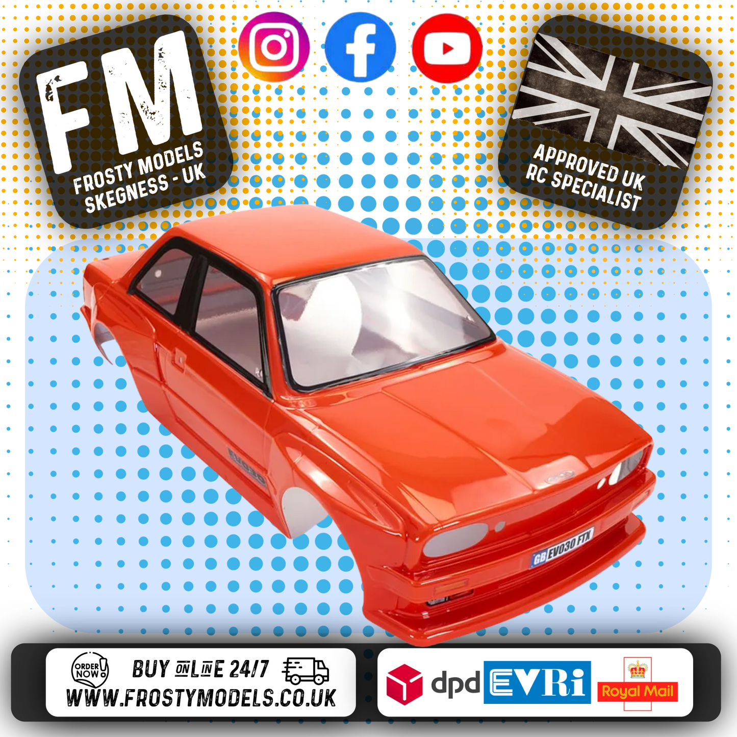 FTX - EVO30 1/10 (BMW E30 M3) PRE-PAINTED BODY & STICKERS - RED - FTX10578R