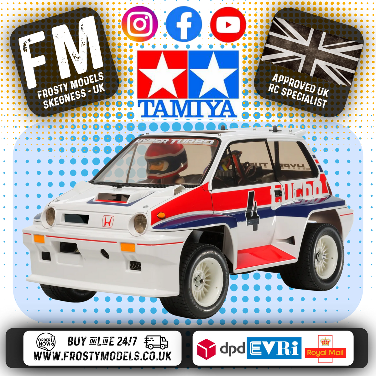 TAMIYA 58611 - (SOLD OUT) Honda City Turbo RC KIT (WR02C) (INC'S MOTOR & ESC ONLY)