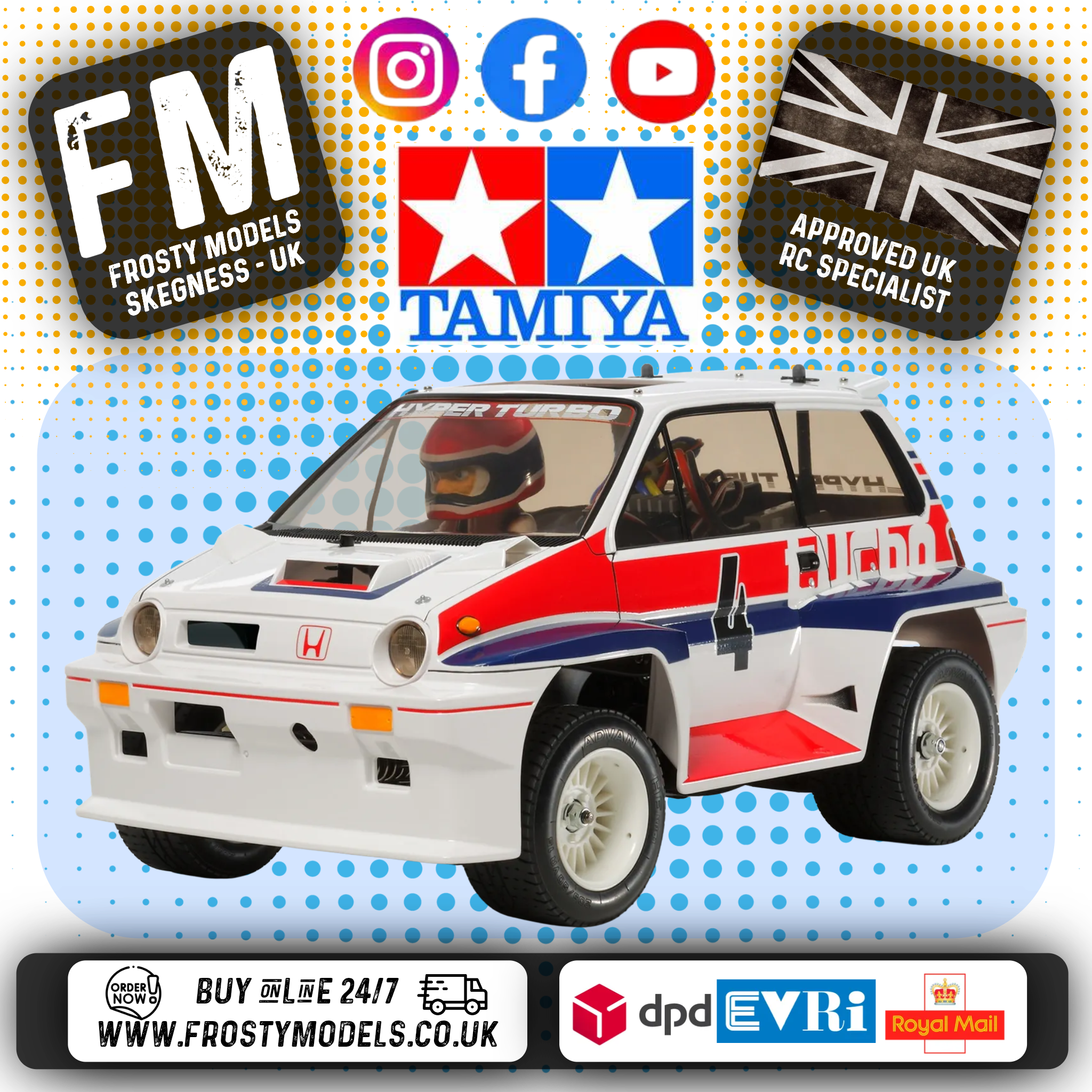 TAMIYA 58611 - (SOLD OUT) Honda City Turbo RC KIT (WR02C) (INC'S MOTOR & ESC ONLY)