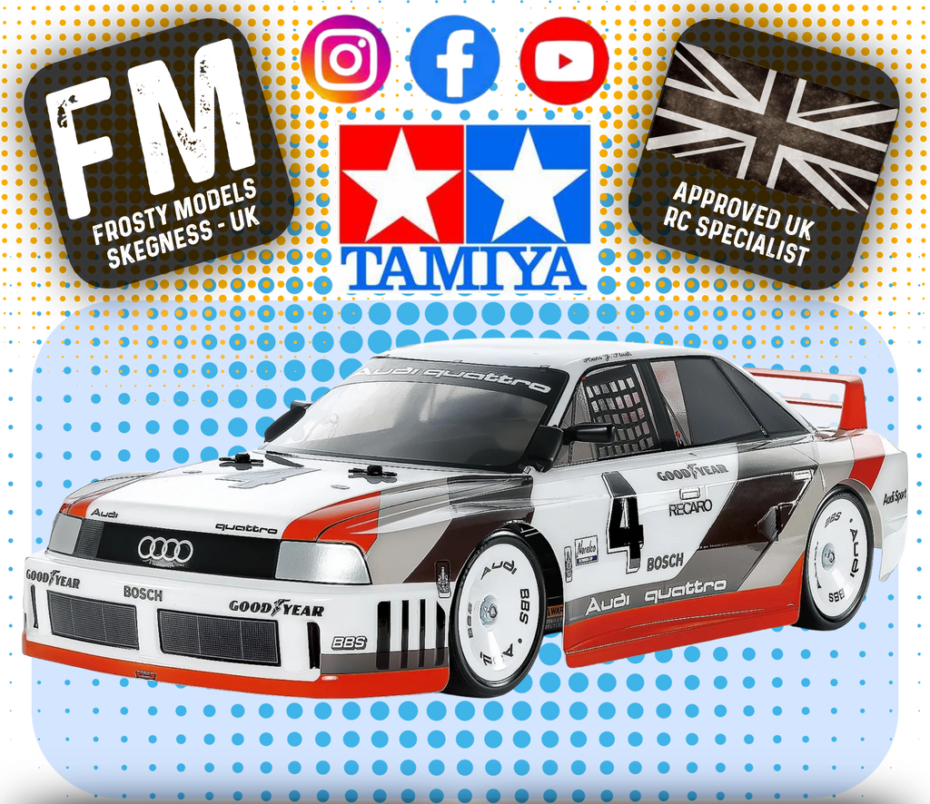 TAMIYA 58744 - Audi 90 Quattro Racing 4WD 1/10 TOURING CAR KIT (TT02) (INC'S MOTOR & ESC ONLY)