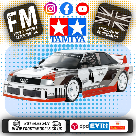 TAMIYA 58744 - (BACK ORDERED) Audi 90 Quattro Racing 4WD 1/10 TOURING CAR (TT02) (INC'S MOTOR & ESC ONLY)