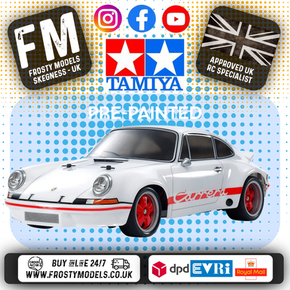 TAMIYA 47507 - 911 Carrera RSR 2.8 PAINTED WHITE (BT-01) (INC'S MOTOR & ESC ONLY)