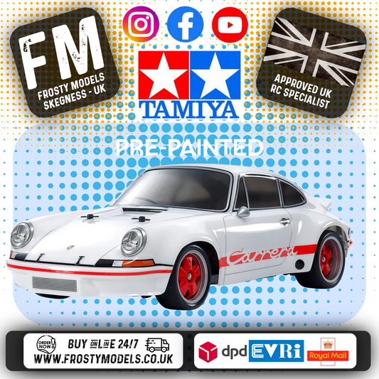 TAMIYA 47507 - 911 Carrera RSR 2.8 PAINTED WHITE (BT-01) (INC'S MOTOR & ESC ONLY)