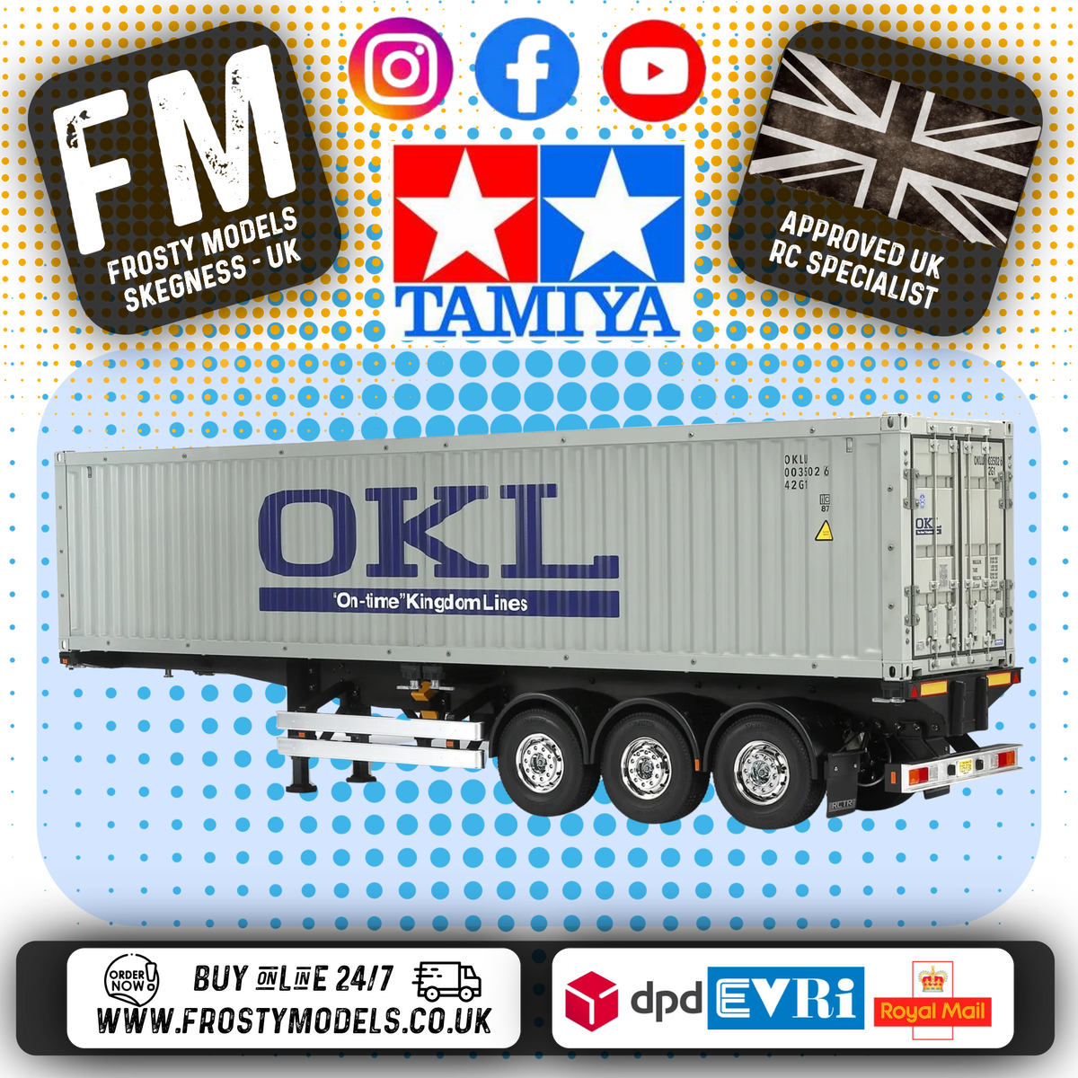 TAMIYA 56377 - (SUPPLIER ORDER ONLY) TRACKOR TRUCK TRAILER 40ft Container KIT 3A (DETACHABLE)
