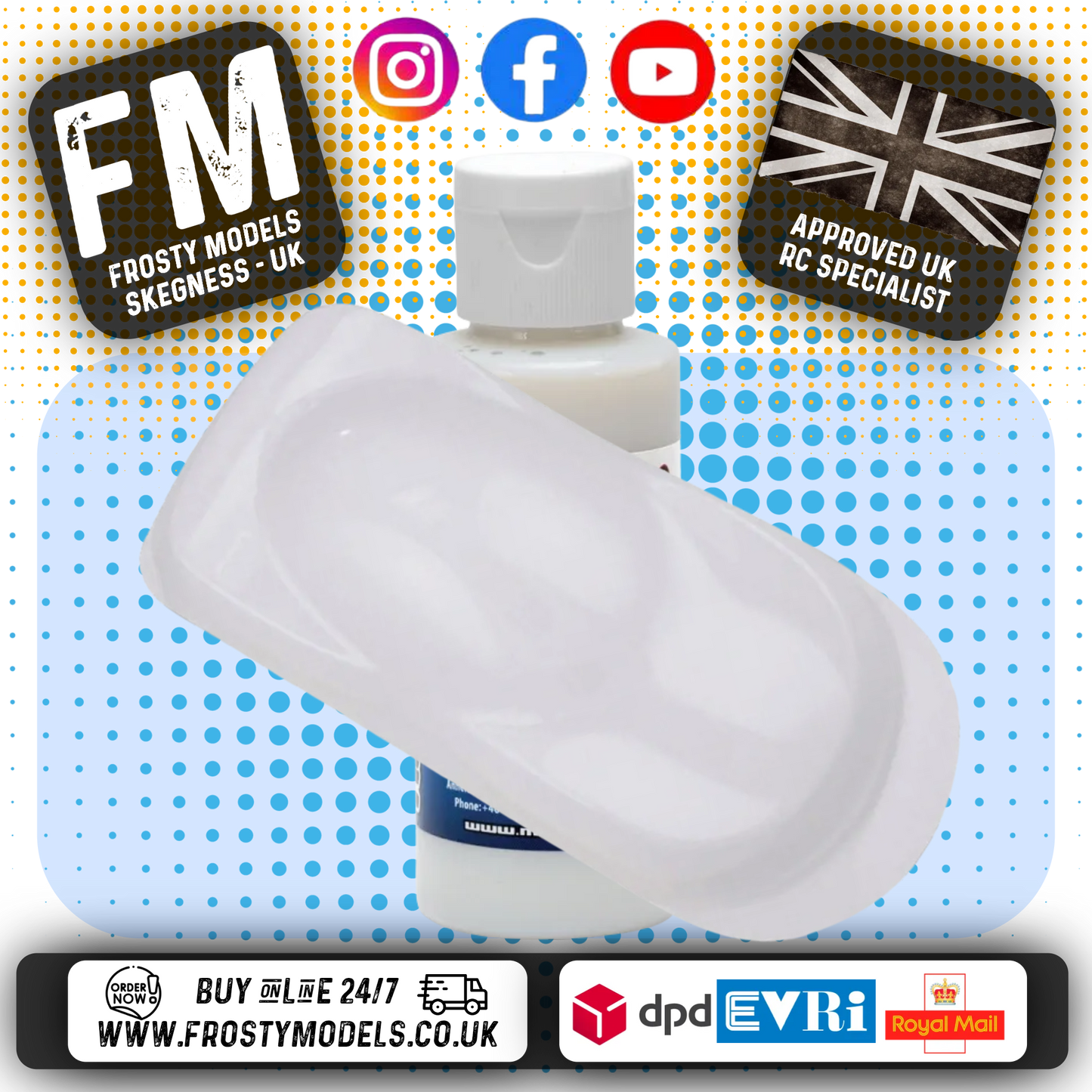Hobbynox - Airbrush / Hand Paint - Solid White (120ml) HN22001 (For RC Polycarbonate Bodies)