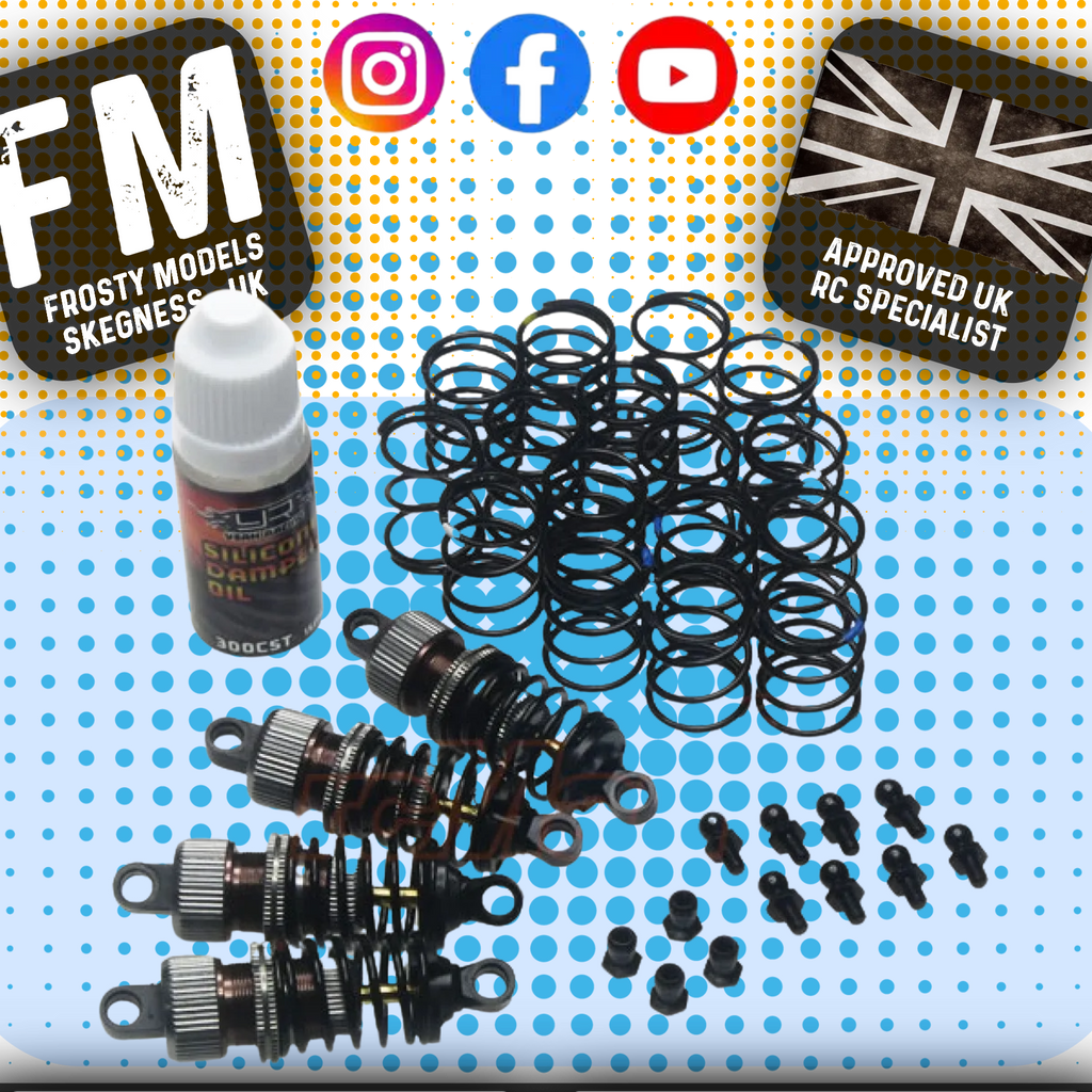YEAH RACING - Alloy 55mm Damper Shocks Set 4pcs GREY Fits TT02 (DSG-0055GM)